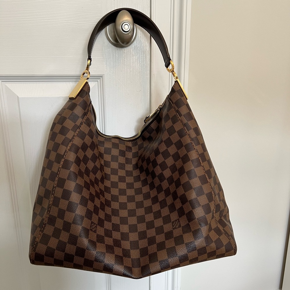 Authentic Louis Vuitton Portobello GM hobo bag damier ebene